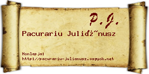 Pacurariu Juliánusz névjegykártya